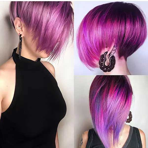 Ombre Purple Short Hair