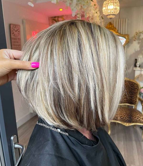 Layered Stacked Bob For Thick Hair