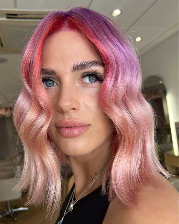 Pink And Purple Hair Short