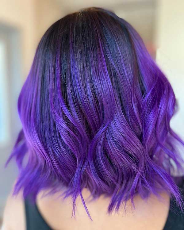 Purple Balayage Short Hair