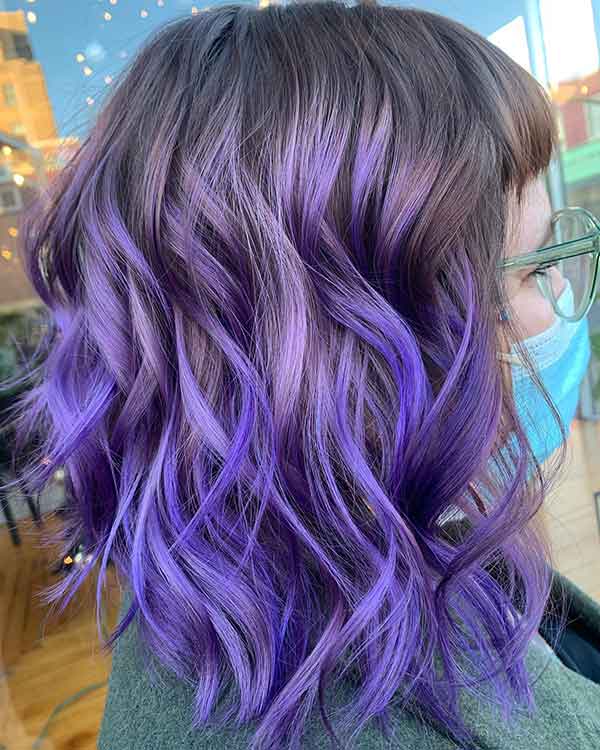 Short Black And Purple Hair