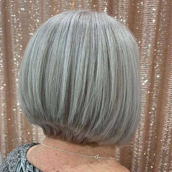 Short Grey Hairstyle for Women Over 70