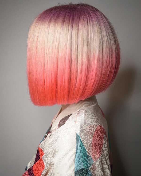 Short Blonde Hair With Pink Underneath