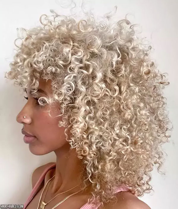 Blonde Short Natural Curly Hair