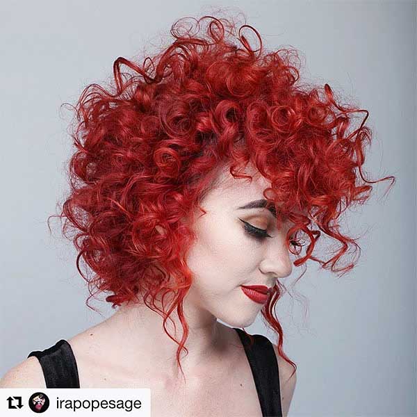 Short Curly Red Hair With Bangs