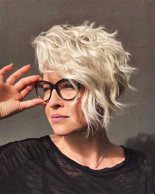 Short Blonde Curly Pixie