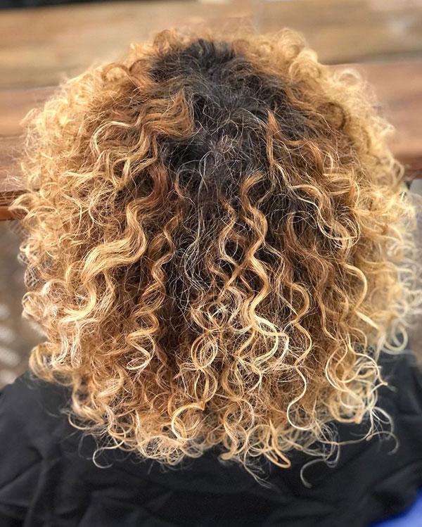 Short Curly Blonde Ombre Hair