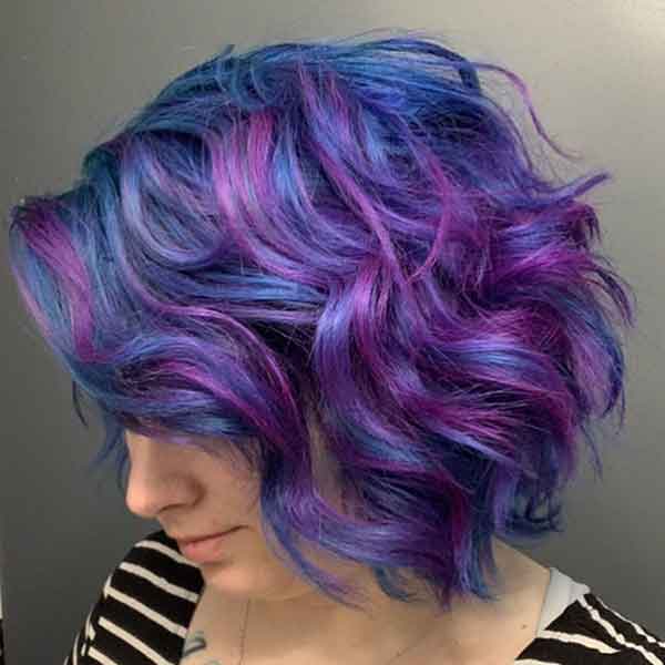 Short Blue And Purple Hair