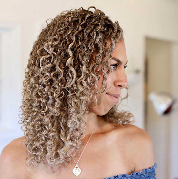 Short Curly Brown Hair With Blonde Highlights