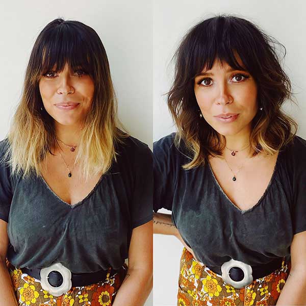 Short Wavy Hair With Side Swept Bangs