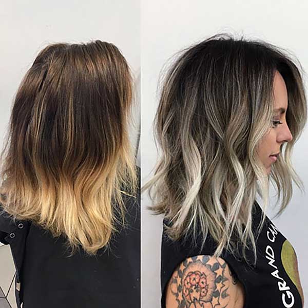Shoulder Length Hair Brown To Blonde Ombre