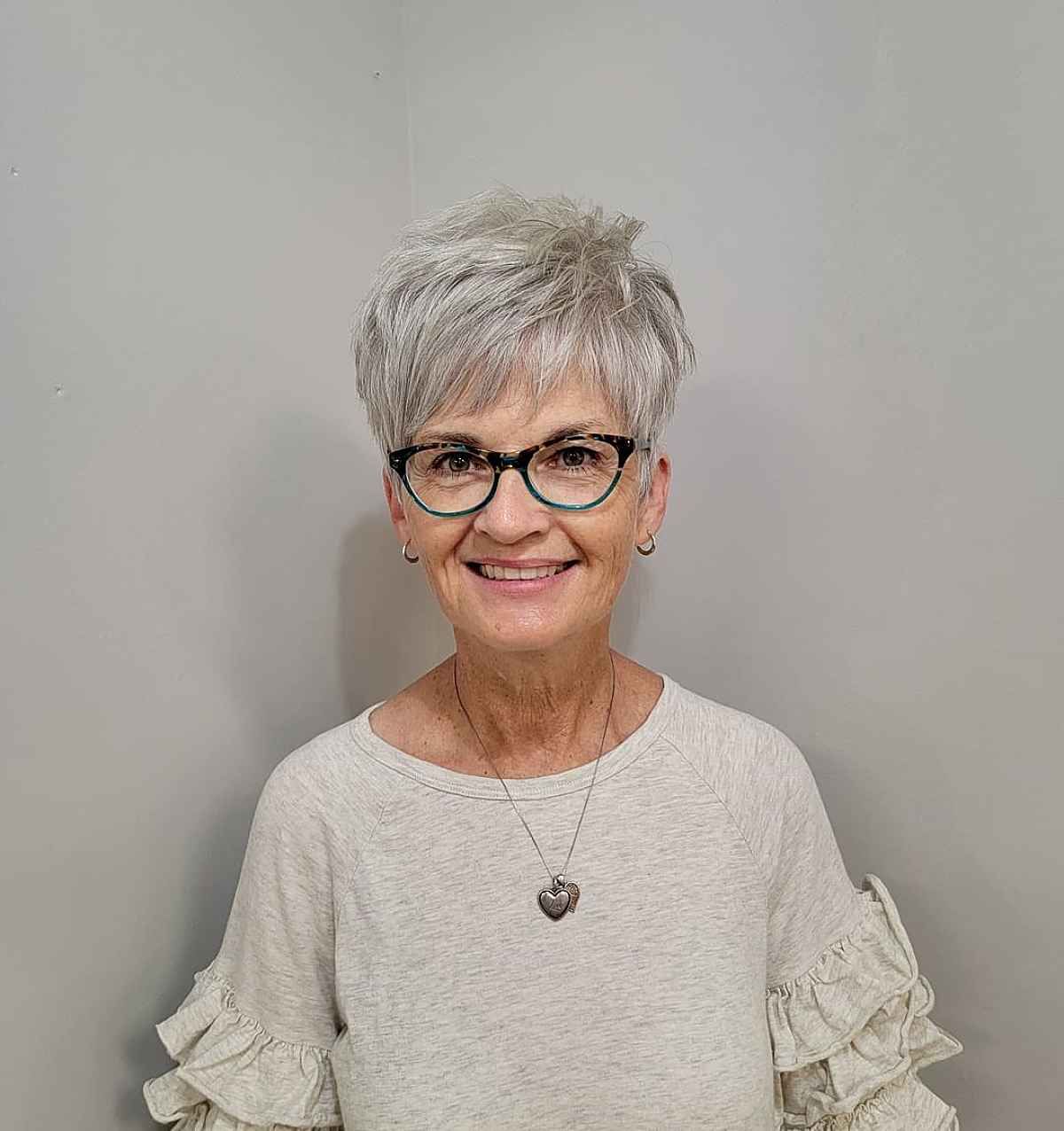 Grey Pixie Cut Over 50