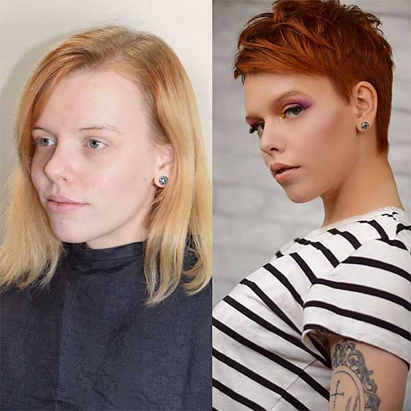 Edgy Red Pixie Cut
