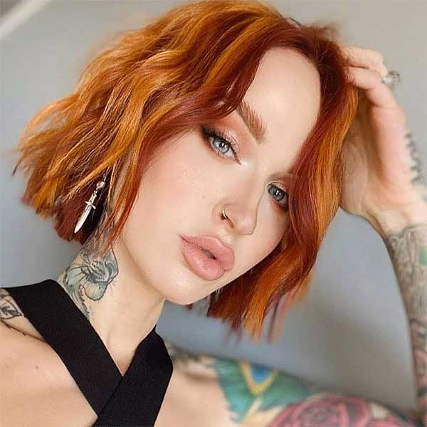 Short Hair With Red Highlights
