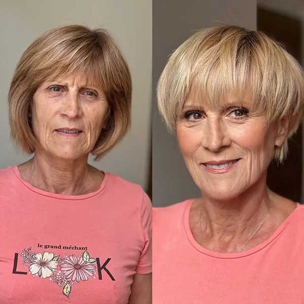 Short Straight Hairstyles For Older Ladies
