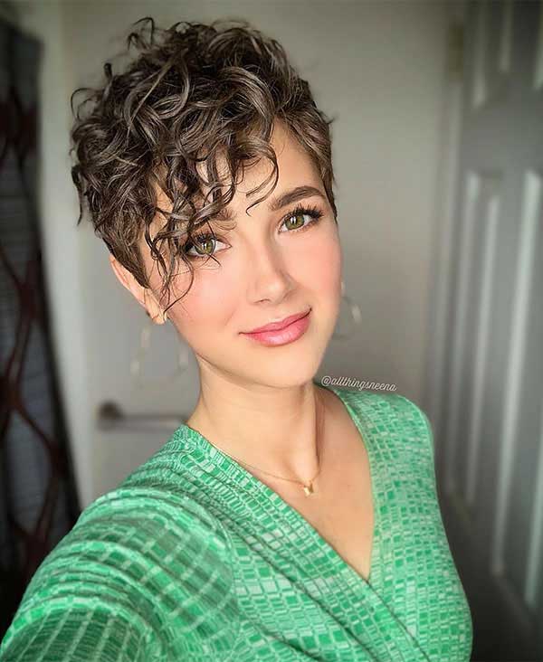 Very Short Curly Hair With Bangs