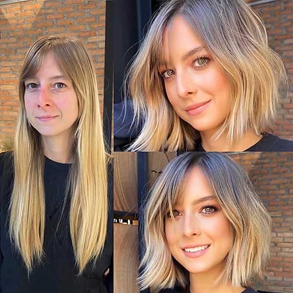 Blonde Ombre Short Hair With Bangs