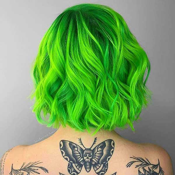 Short Neon Green Hair