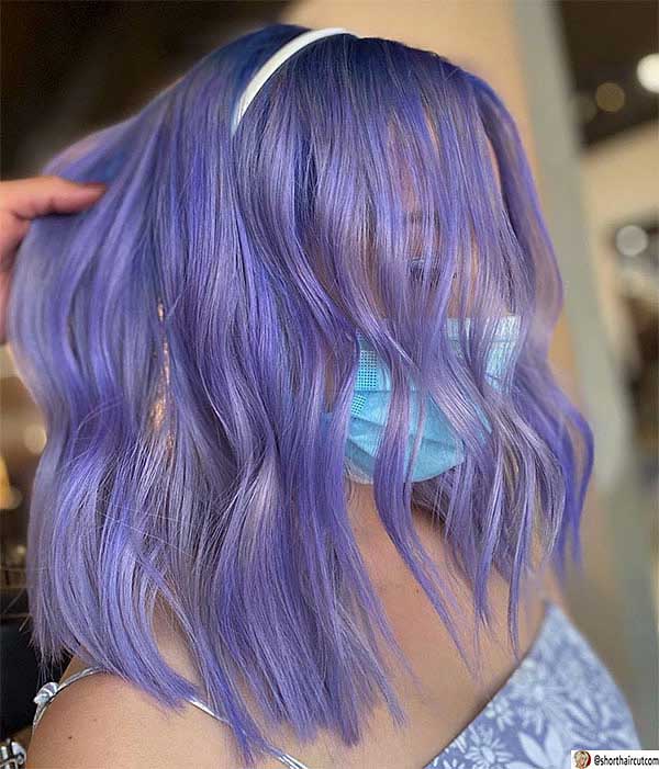 Short Wavy Purple Hair
