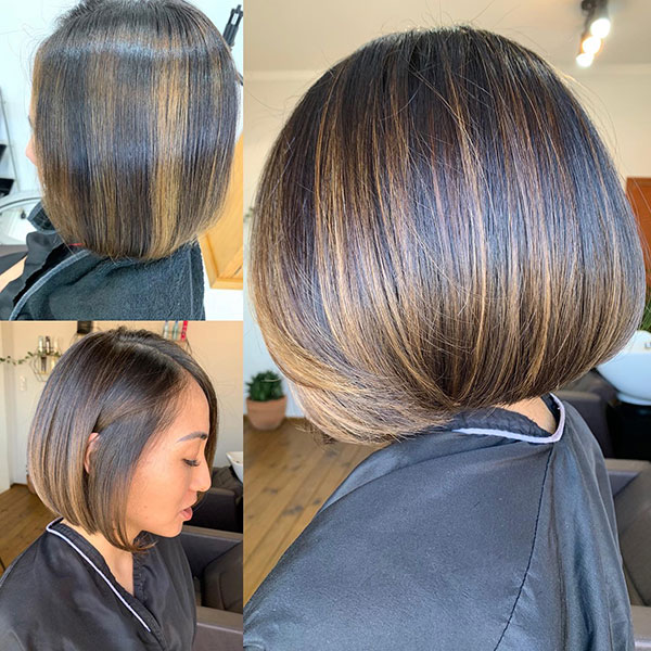 Short Brown Hair With Highlights
