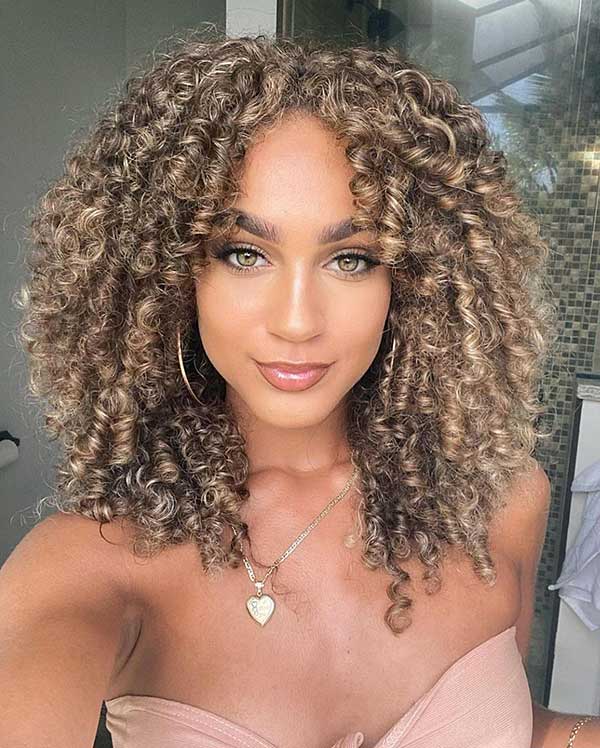 Layered Curly Hair Medium Length