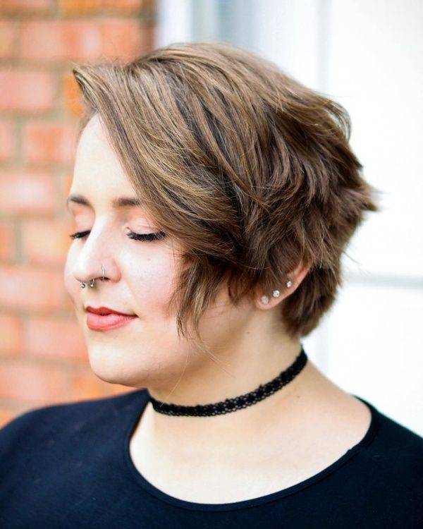 Long Pixie Cut For Round Chubby Face