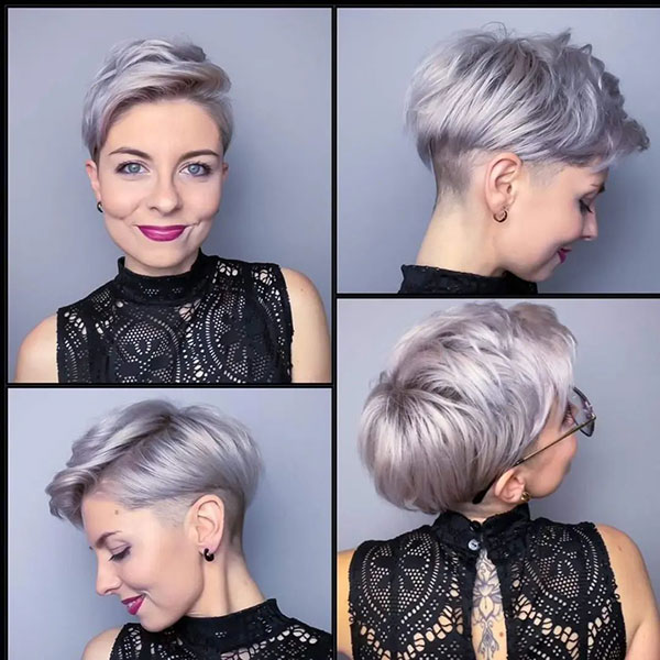 Silver Lavender Short Hair