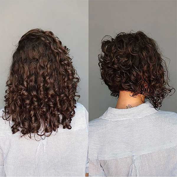 Stacked Layered Curly Bob