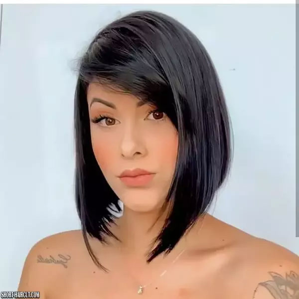 A Line Bob With Side Bangs