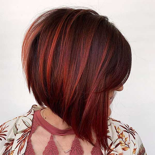 Dark Red Medium Length Hair