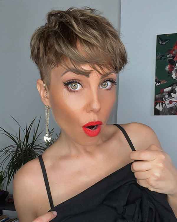 Short Pixie With Long Bangs