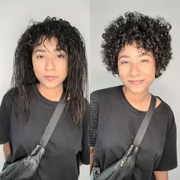Short Curly Hair For Round Face
