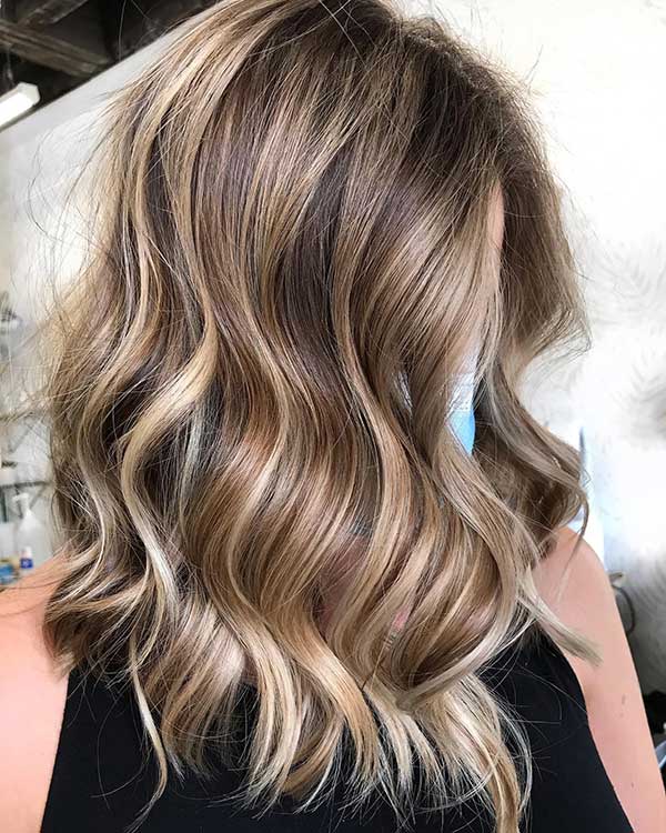 Shoulder Length Brown Hair With Blonde Highlights