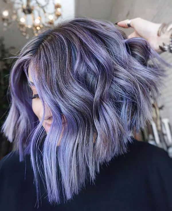 Purple And Blonde Ombre Short Hair