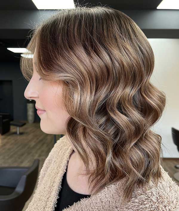 Short Brown Hair With Caramel And Blonde Highlights