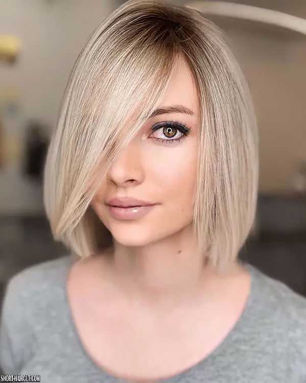 Blunt Bob With Side Bangs