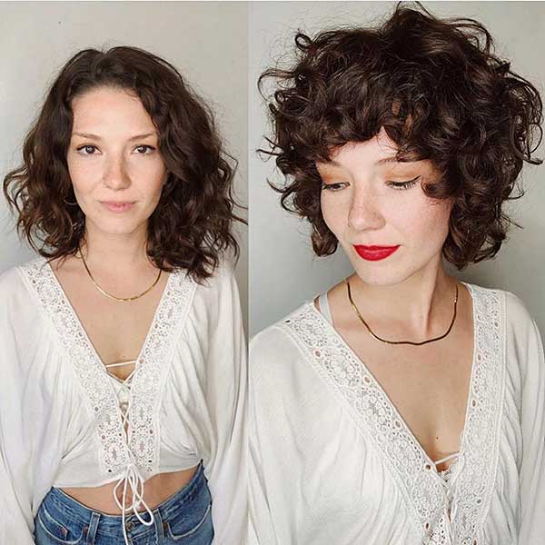 Short Curly Hair With Bangs