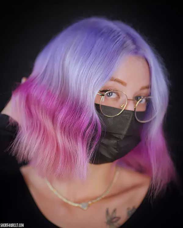 Pink And Purple Ombre Short Hair