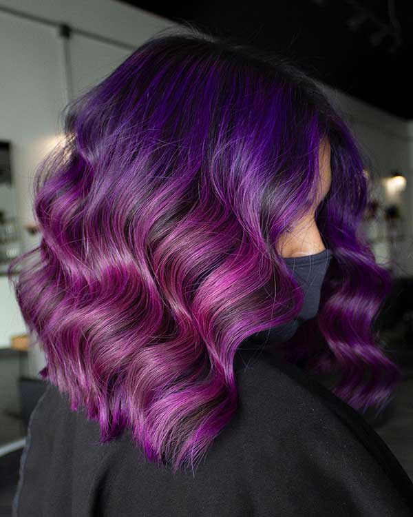 Dark Purple Ombre Short Hair