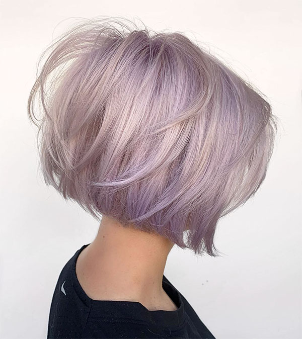 Short Blonde Hair With Lavender Highlights