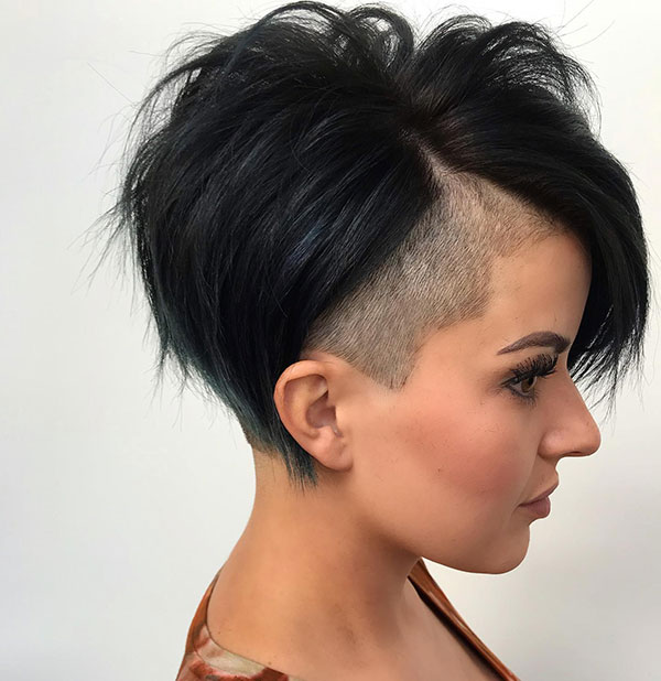 Shaved Pixie Cut With Bangs