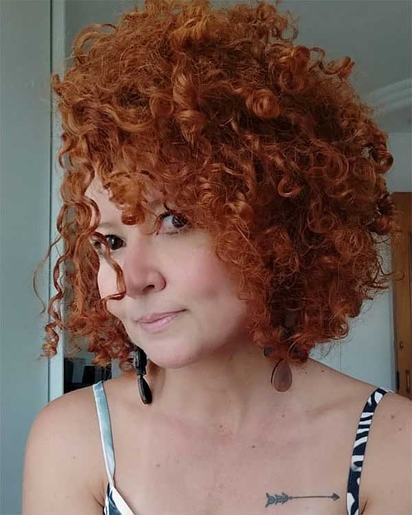Short Red Curly Bob