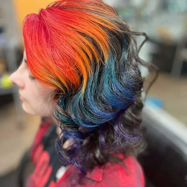 Colorful Ombre Short Hair