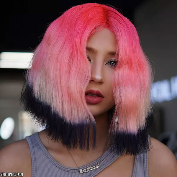 Short Hair Pink Color