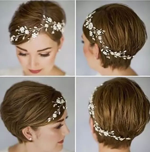 Short Bridal Hair With Headband